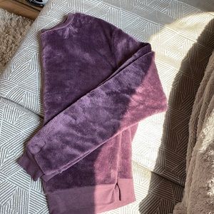 Purple velvet crop top sweatshirt